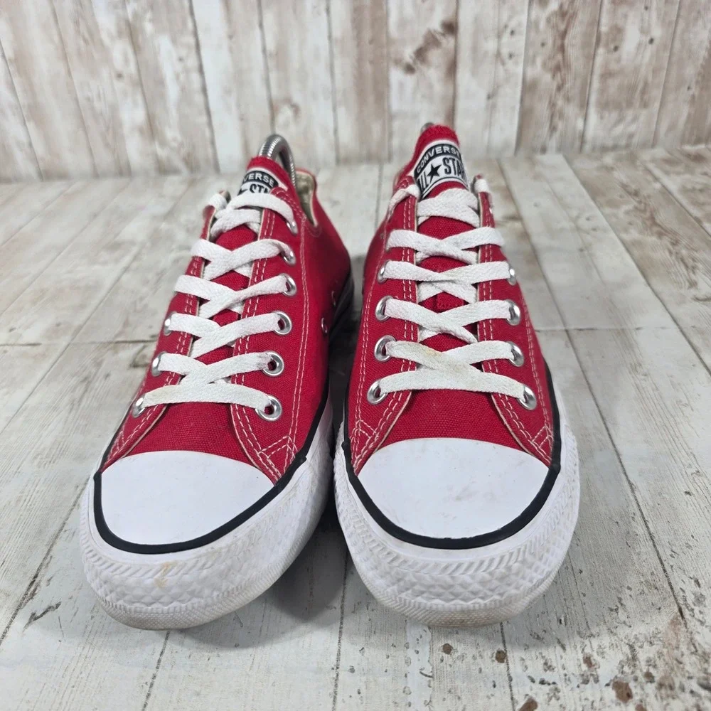 Converse Chuck Taylor All Star Low Top Red Canvas Sneakers M9696 Womens 9 Mens 7 - Picture 2 of 8